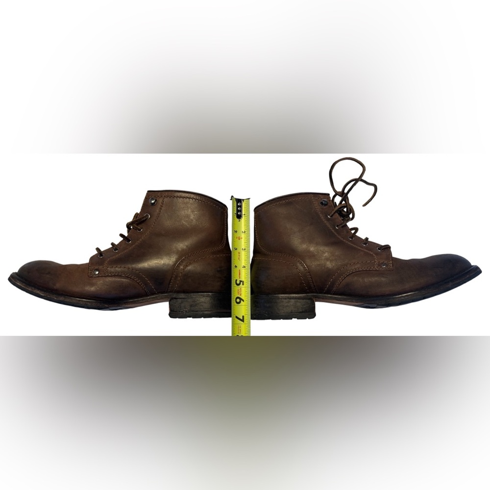 Cole Haan Grand OS Leather Boots Men 9 Brown Lace Up Distressed Workwear Rugged - Picture 13 of 16